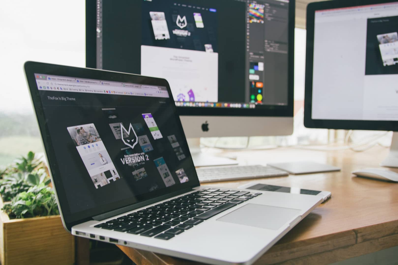 a laptop on a desk