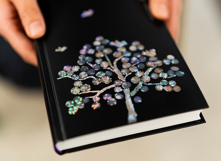 a person holding a book